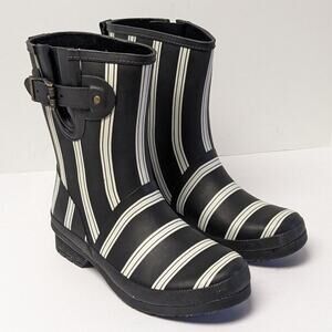 Chooka Printed Rain Boots, Black Stripes, Women's 7 M